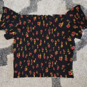 FOREVER 21 | Floral Off-Shoulder Crop Top | S